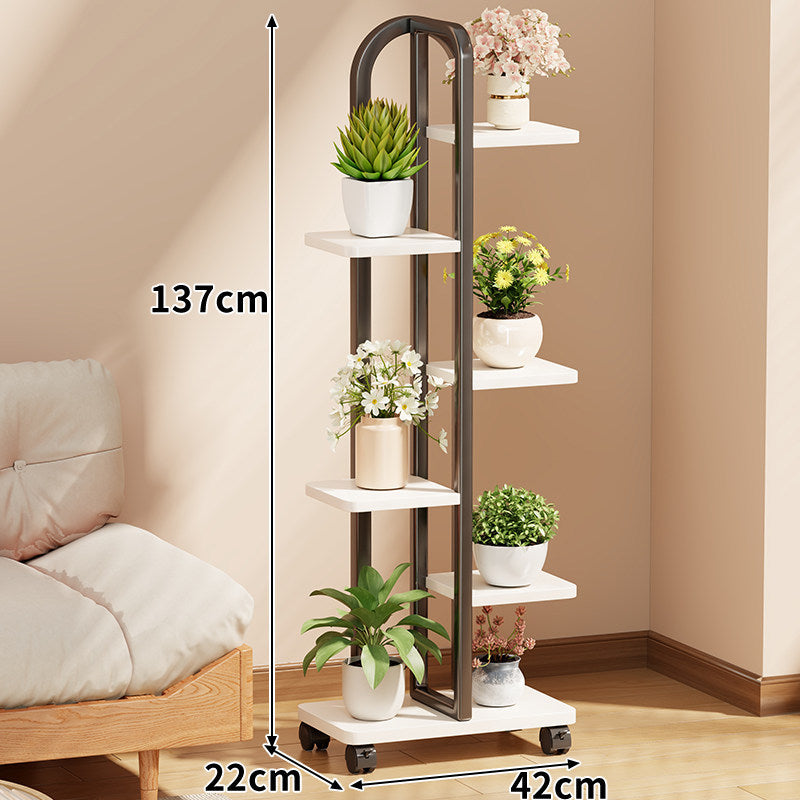 Rollendes vertikales Pflanzendisplay-Regal mit Bogengriff