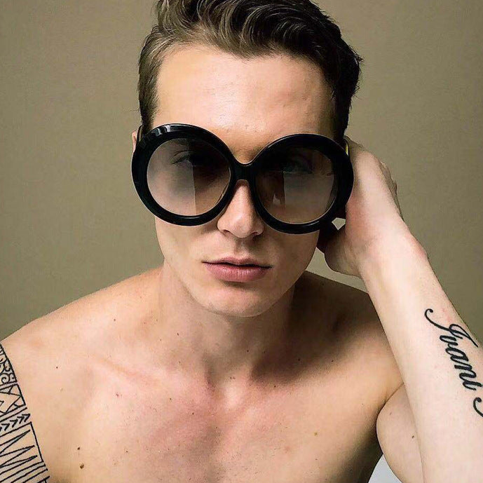 Damen modische Sonnenbrille mit großem Rahmen und UV-Schutz Karnz