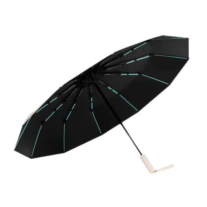 Damen Falt-Regenschirm mit innovativem Windschutzmechanismus Karnz