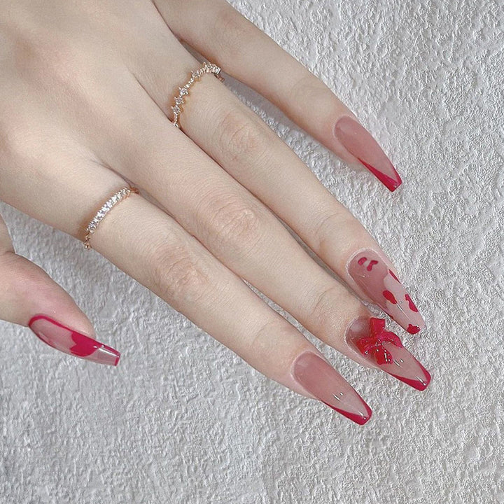 Dekoratives Langes Stiletto Press-On Nagel Set