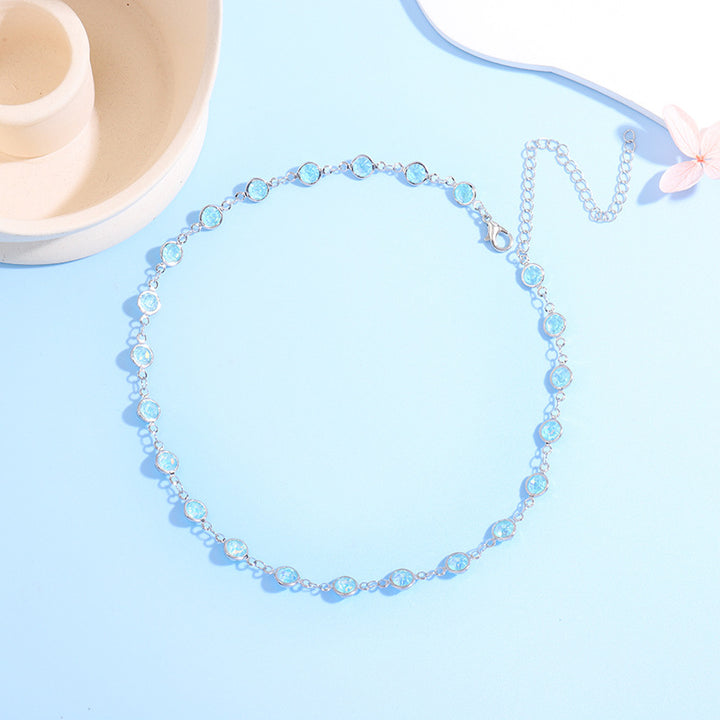 Funkelnde Kristall Choker Halskette Karnz