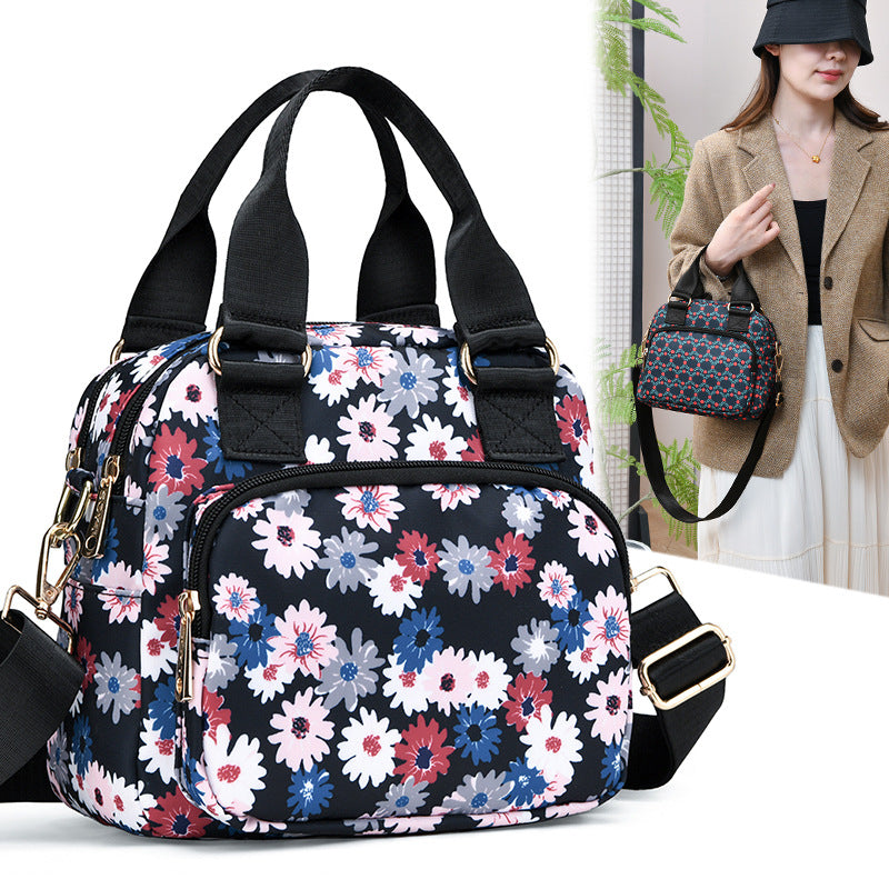 Stylische Blumendruck-Handtasche Karnz