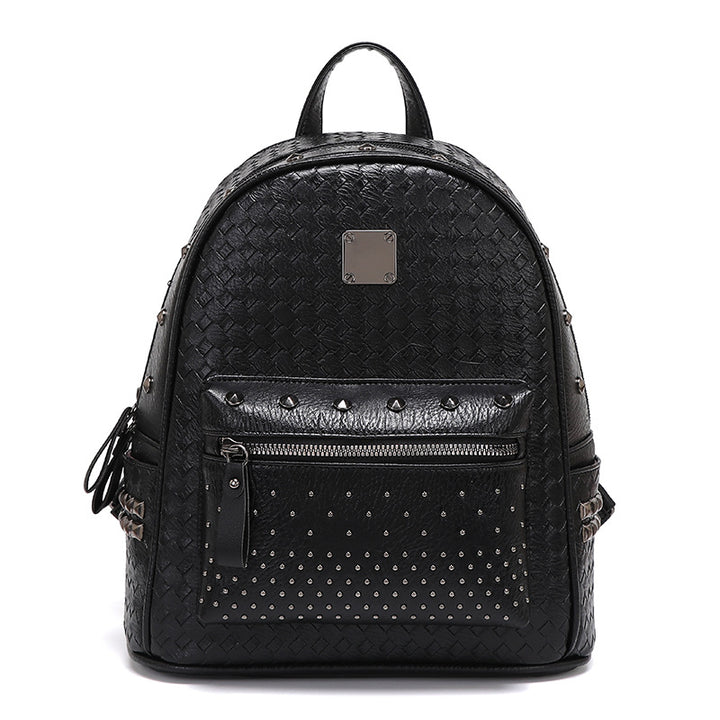 Nieten-Leder-Rucksack Karnz