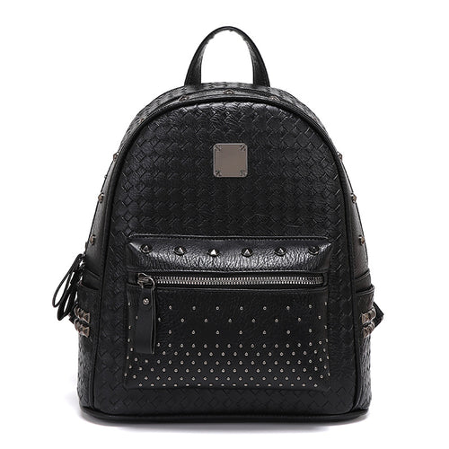 Nieten-Leder-Rucksack Karnz
