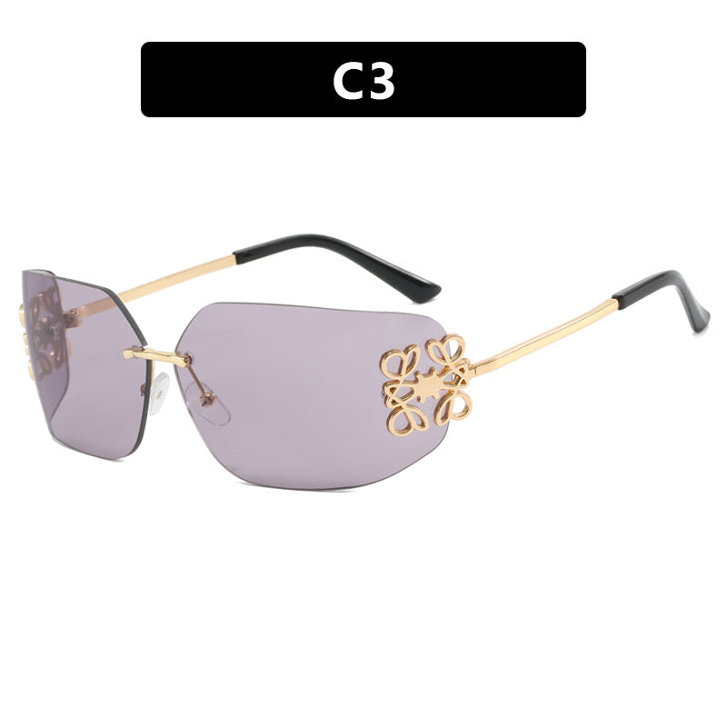 Damen extravagant gestaltete Sonnenbrille mit eleganten Verzierungen Karnz
