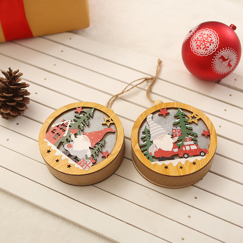 Dekorativer Holzstern mit Weihnachtsmotiv Karnz