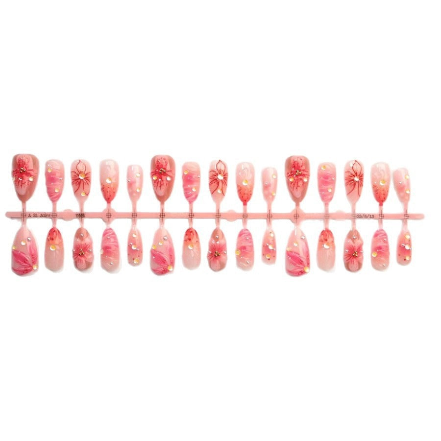 Elegantes Floral Press-On Nagelset Karnz