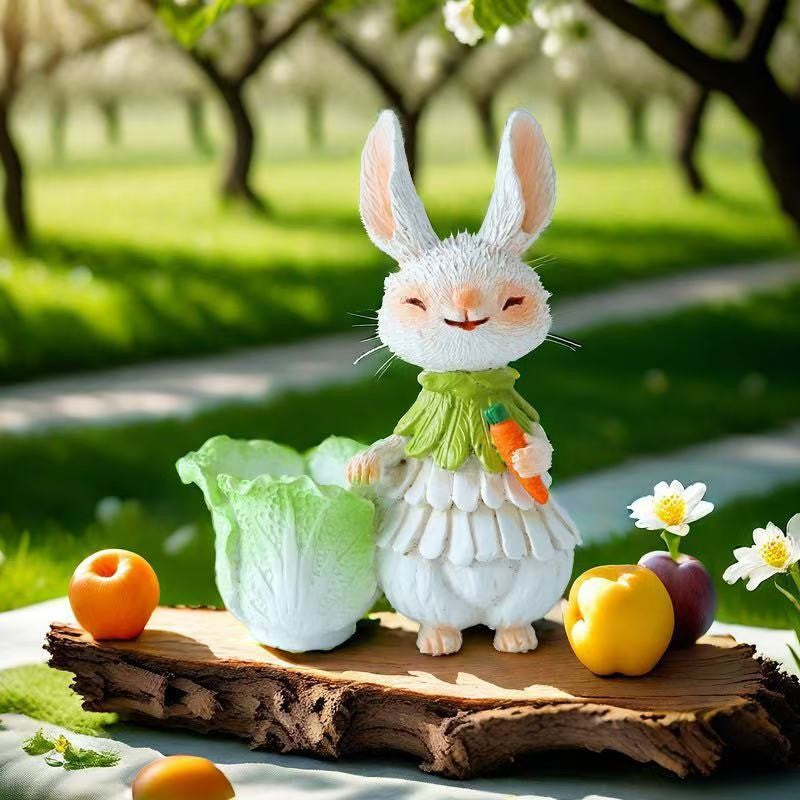 Adorable Hasenfigur mit Salatpflanzer Karnz