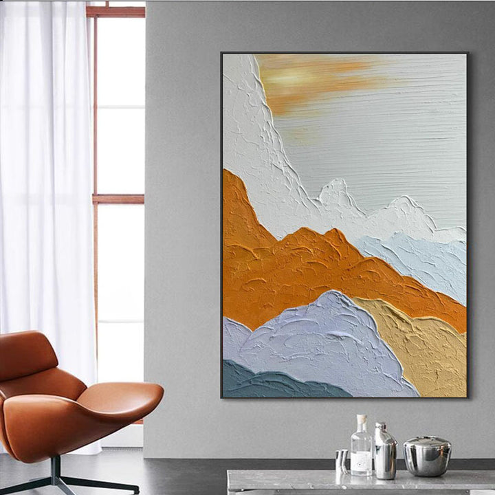 Zeitgenössische Berglandschaft Texturierte Wandkunst