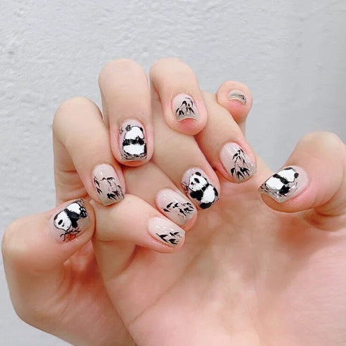 Panda-Themen Künstliche Press-On Nagelset