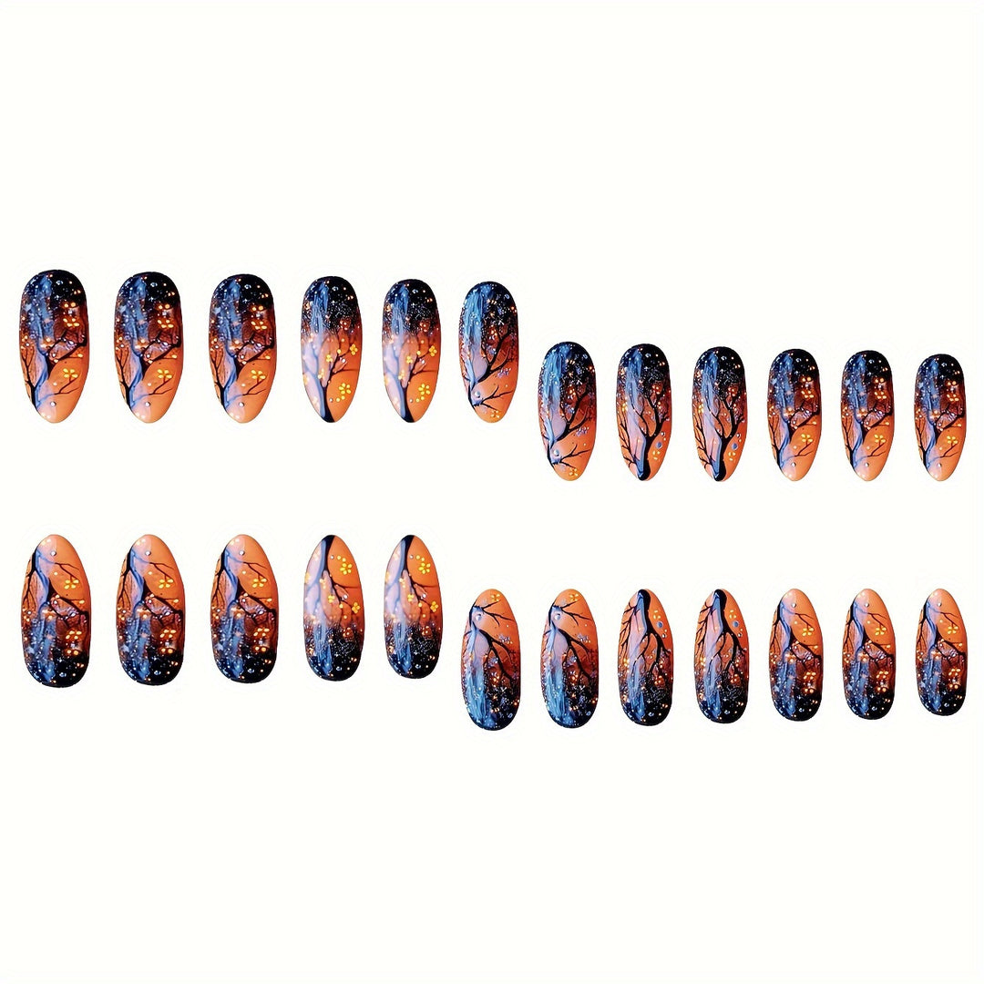 Künstlerische Nachthimmel-Themen Nagelkunst Karnz