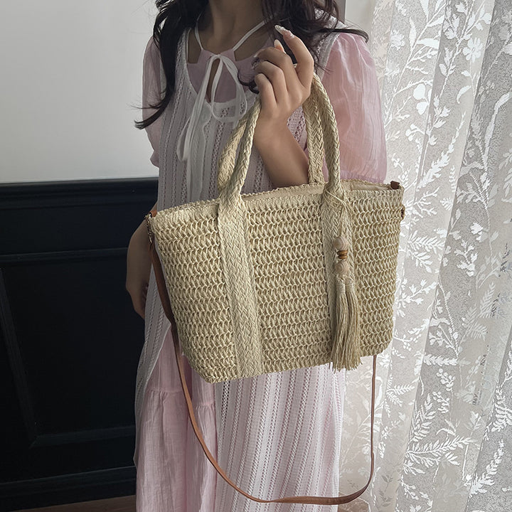 Handgewebte Strohtasche