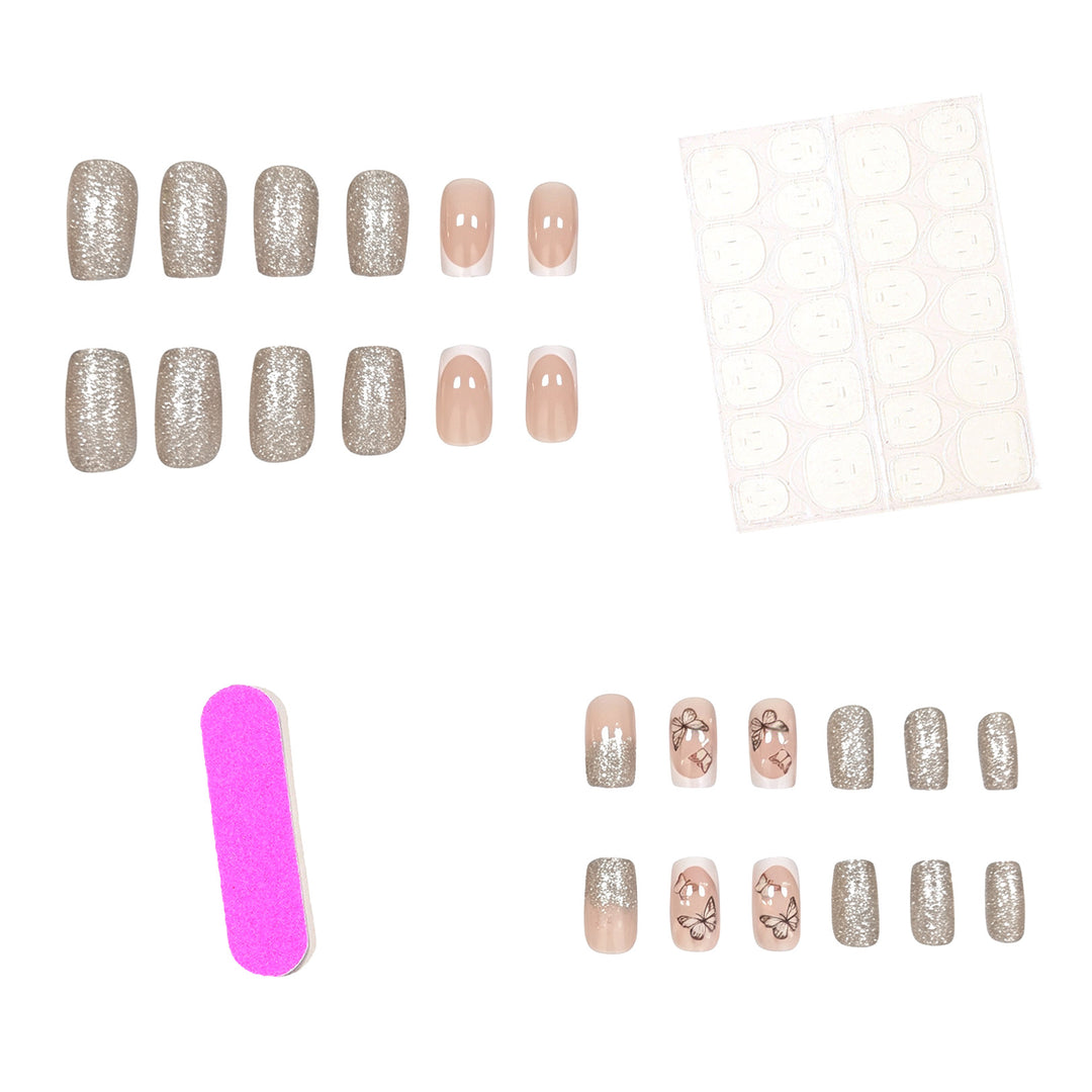 Dekorative Schmetterlings-Glitzer-Nail-Art Karnz