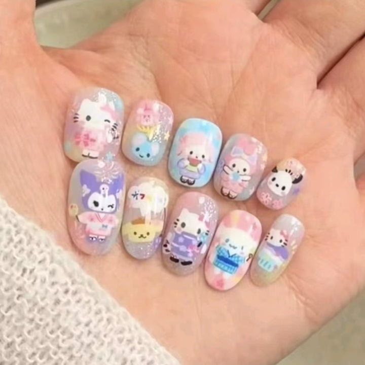 Kreative Cartoon Press-On Nagelkunst Karnz