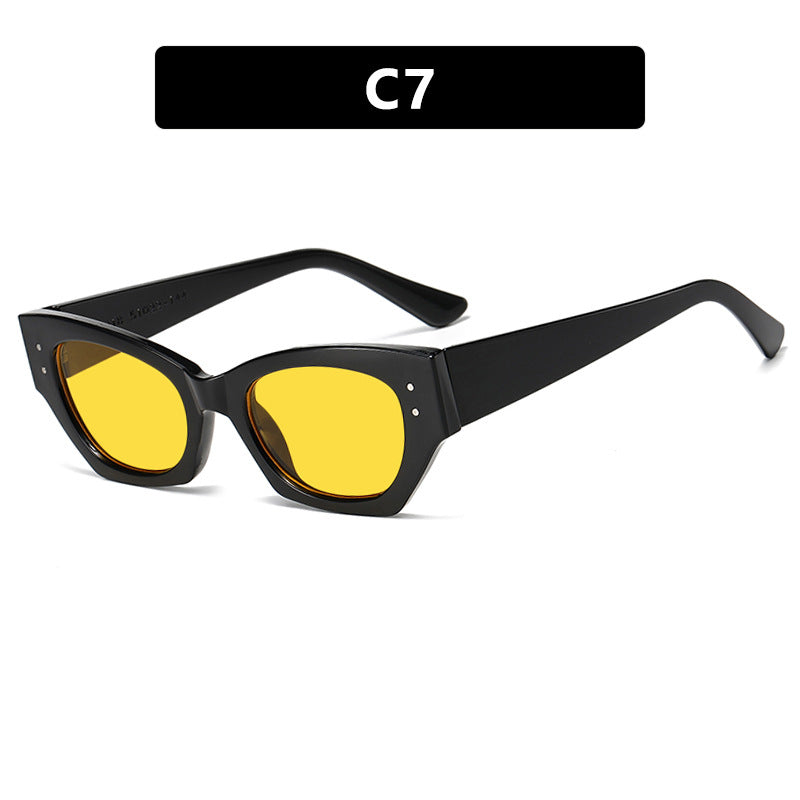 Damen trendige Cat-Eye Sonnenbrille mit elegantem Kunststoffrahmen Karnz