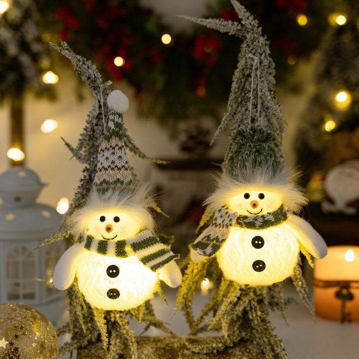 Beleuchtete Schneemannfigur Karnz