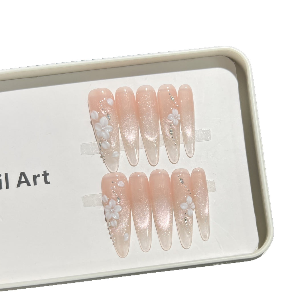 Dekoratives Floral Press-On Nagelset Karnz
