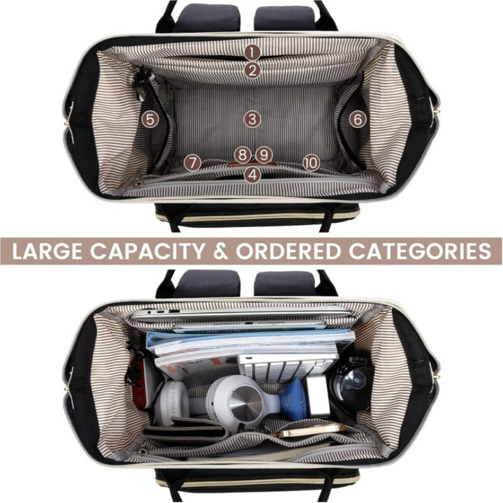 Multifunktionaler Backpack mit Stilvollen Lederakzenten Karnz