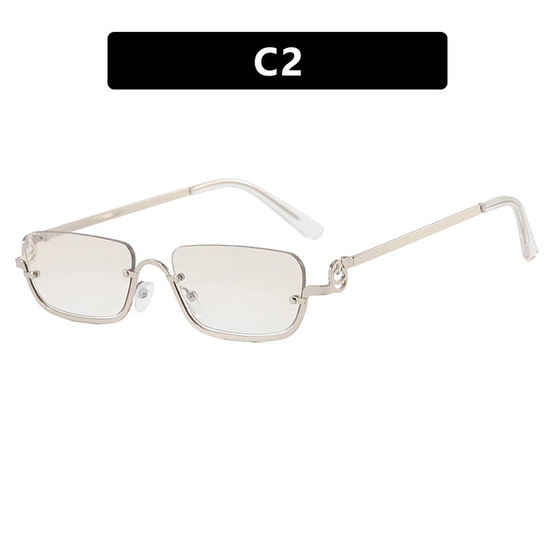Damen Modische quadratische Sonnenbrille mit elegantem Metallgestell Karnz