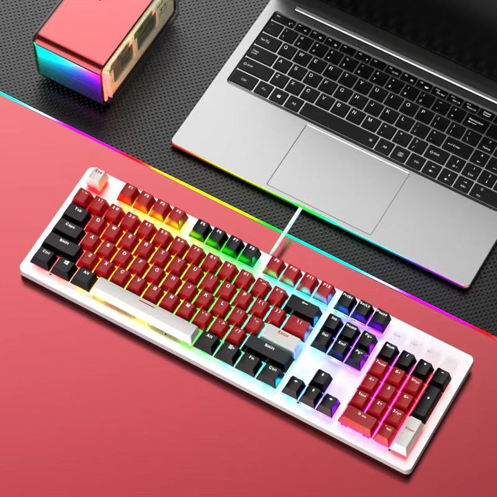 RGB-hintergrundbeleuchtete mechanische Gaming-Tastatur und Maus-Set Karnz