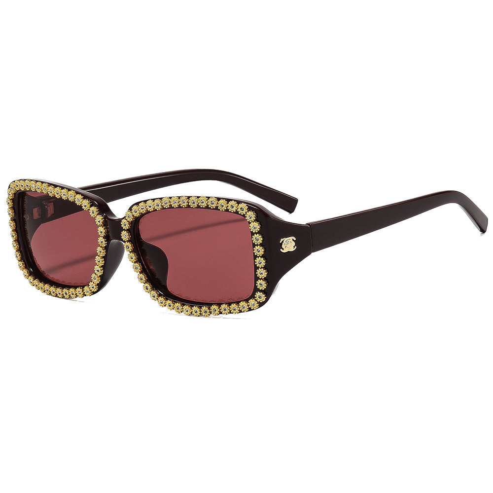Damen Sonnenbrille mit glamourösem Strassrahmen Karnz