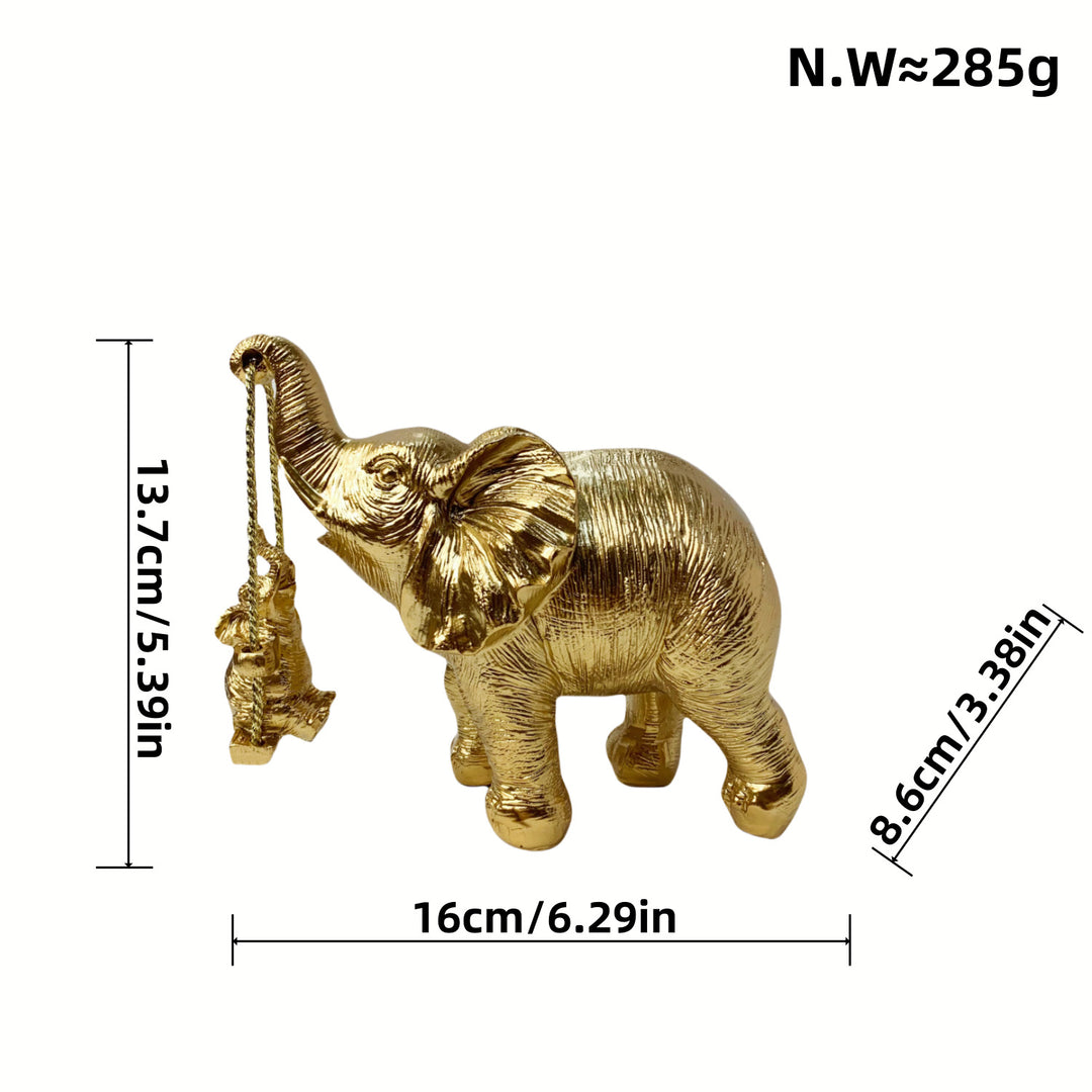 Dekorative Elefantenfigur mit Kind Karnz