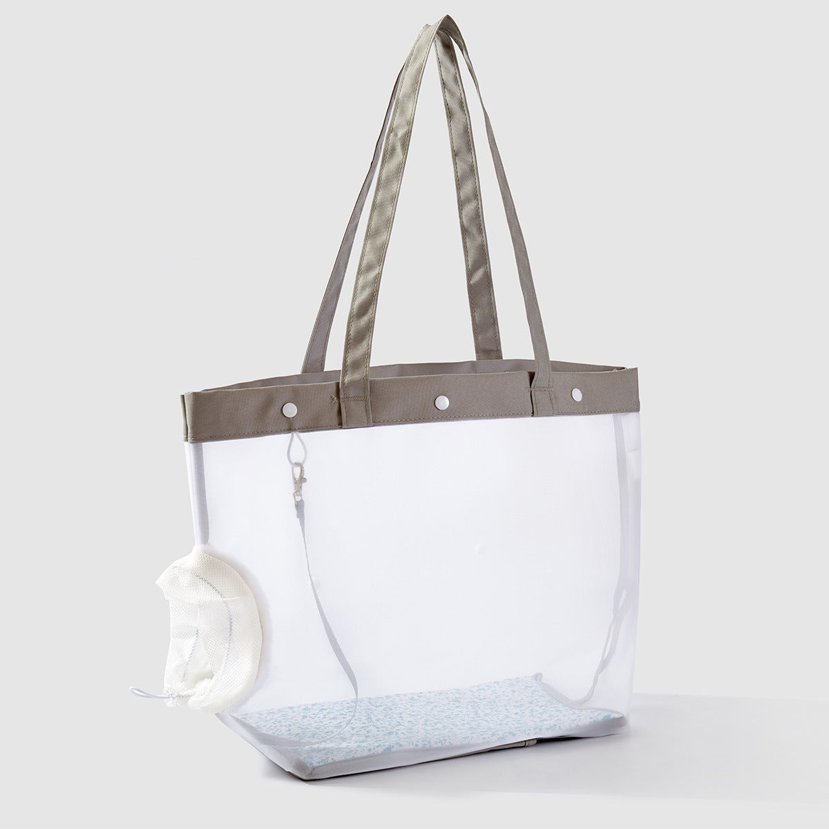 Damen transparente Strandtasche mit robusten Henkel und praktischem Innenfach Karnz