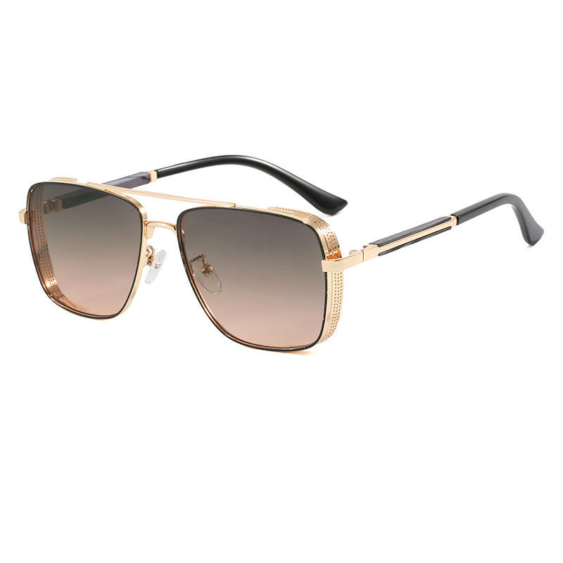 Damen modische quadratische Sonnenbrille mit luxuriösen Metallakzenten Karnz