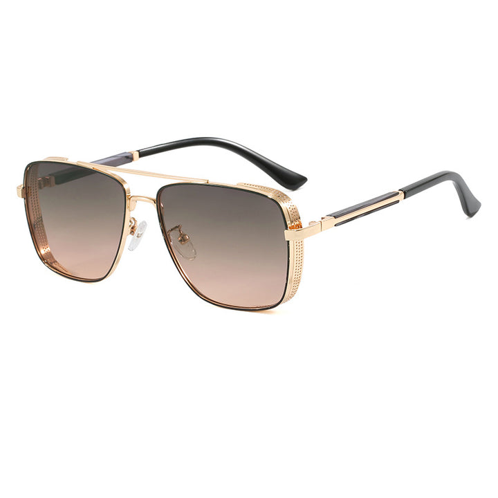 Damen modische quadratische Sonnenbrille mit luxuriösen Metallakzenten Karnz