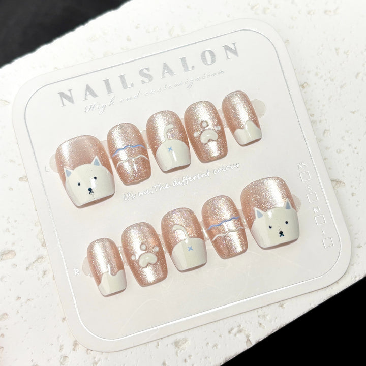 Niedlicher Tier-Themen Press-On Nagel Set