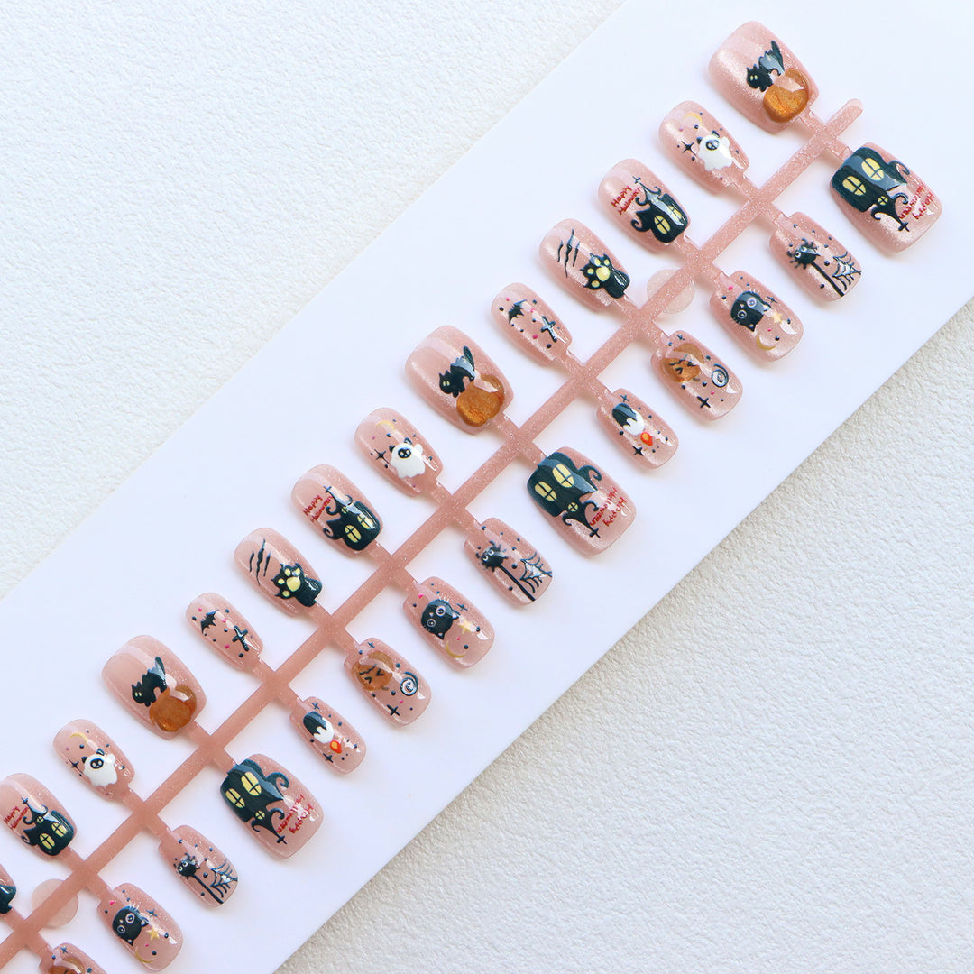 Kreatives, Halloween-Themen Press-On Nagelkunst Set Karnz