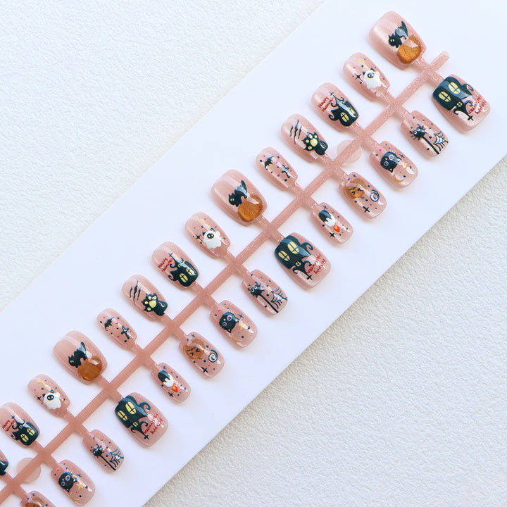 Kreatives, Halloween-Themen Press-On Nagelkunst Set Karnz