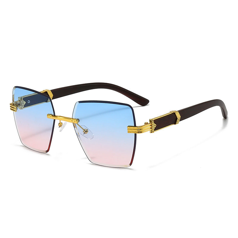 Damen extravagante quadratische Sonnenbrille mit goldenen Akzenten Karnz