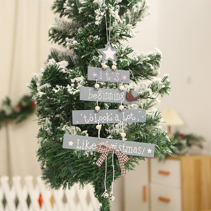 Dekoratives Holzschild mit Weihnachtsgruß Karnz