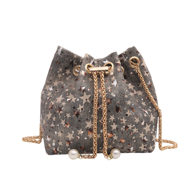 Sternen-Print Kordelzug-Handtasche