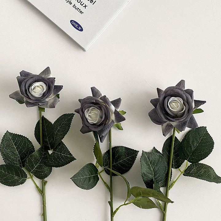 Künstliche Seidenrose mit Blättern Karnz