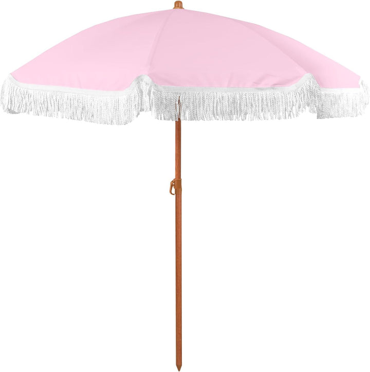 Damen Sonnenschirm mit Quasten und gestreiftem Design Karnz