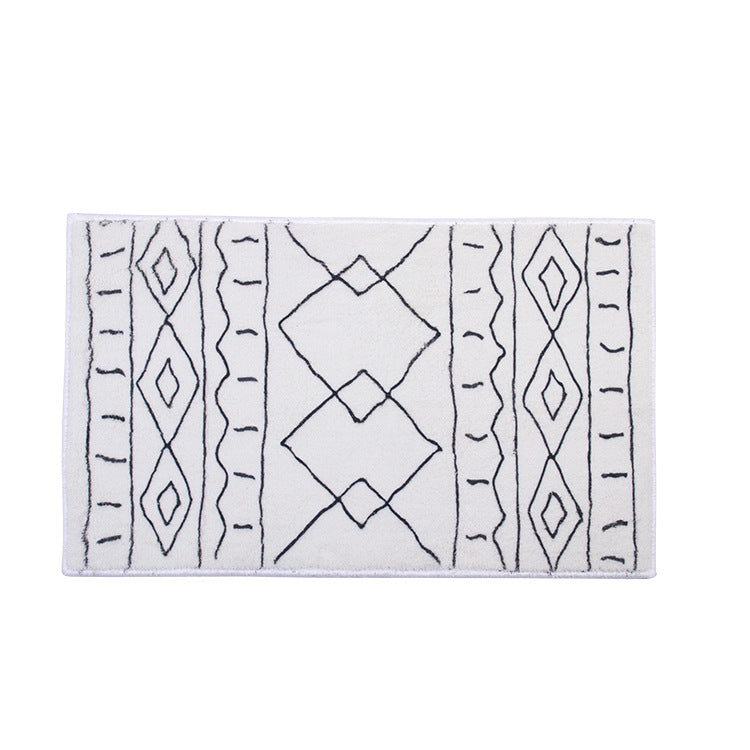 Weicher Hochflor-Badematten-Teppich mit Berber‑inspiriertem Rhombenmuster Karnz