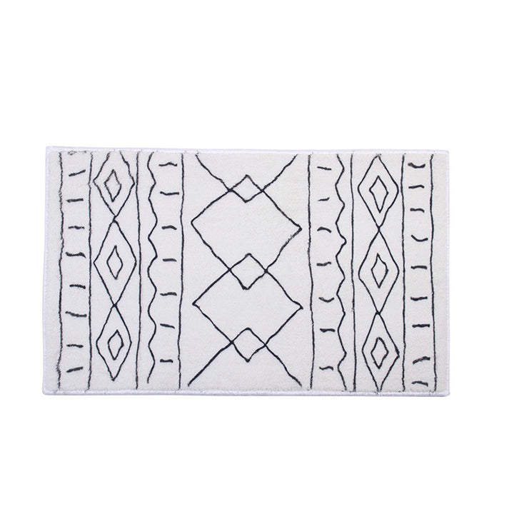 Weicher Hochflor-Badematten-Teppich mit Berber‑inspiriertem Rhombenmuster Karnz