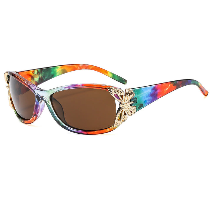 Modebewusste, mit Schmetterlingen verzierte Sonnenbrille Karnz