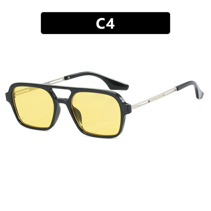 Damen auffällige quadratische Sonnenbrille mit transparentem Rahmen Karnz