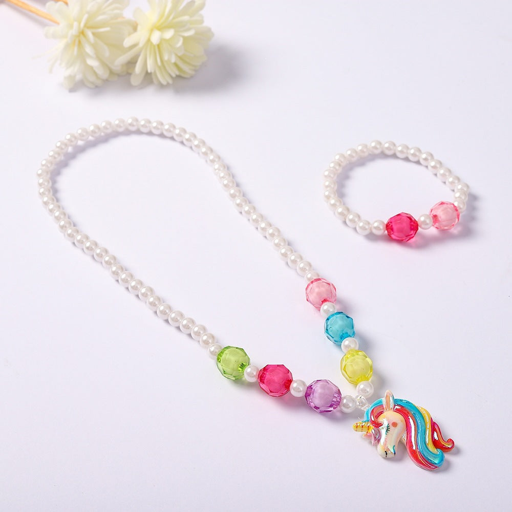 Verspieltes Schmuckset mit Einhorn-Anhänger Karnz