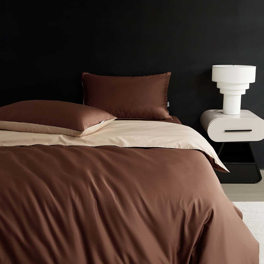 Wendbare Premium-Baumwollsatin-Bettgarnitur mit seidenweichem Finish
