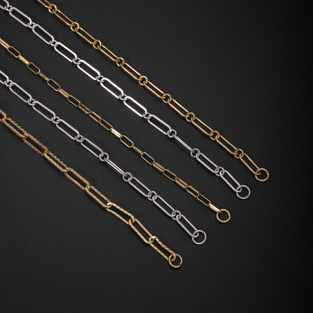 Elegante offene Gliederkette Halskette Karnz