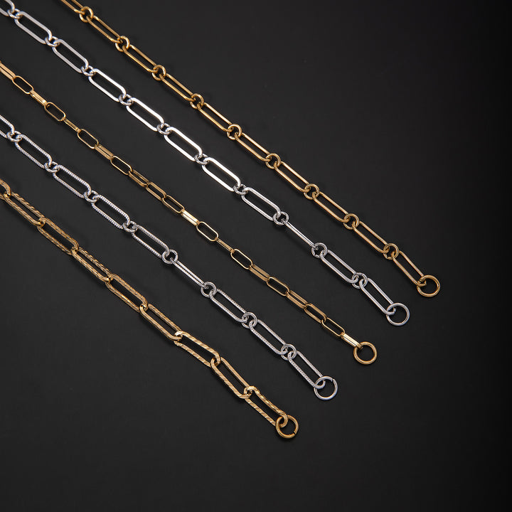 Elegante offene Gliederkette Halskette Karnz