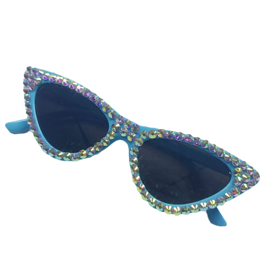 Damen Cat-Eye Sonnenbrille mit funkelndem Kristallbesatz Karnz