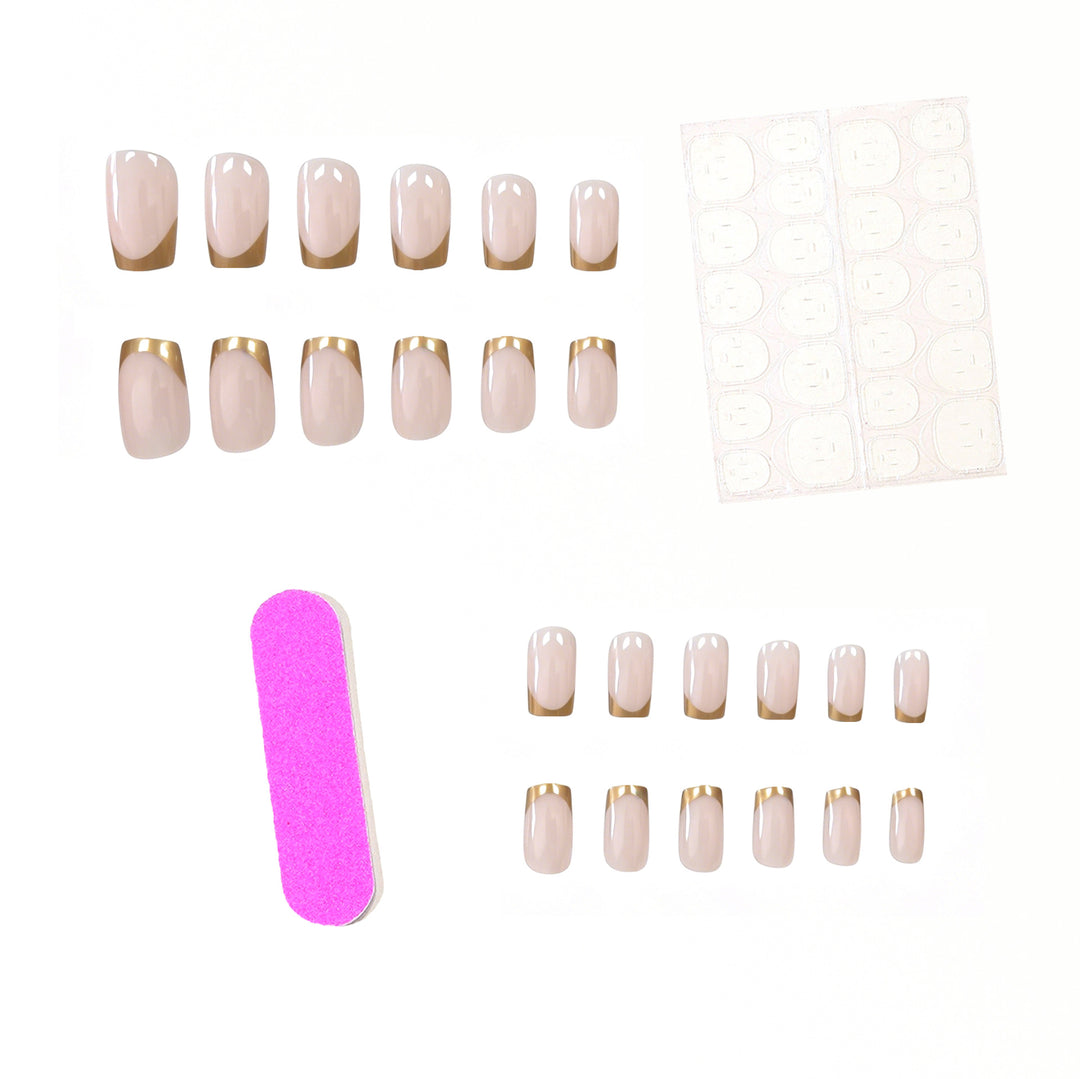 Elegante goldverzierte acryl-nagelerweiterungen Karnz