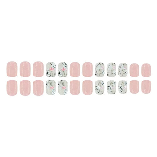 Kunstnagelset mit floralen Designs und elegantem Finish Karnz
