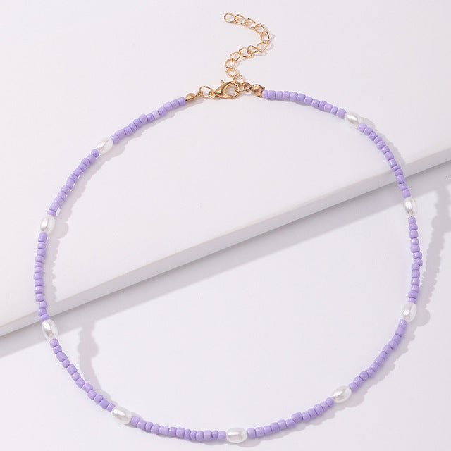 Perlen- und Perlenbesatz Choker-Halskette Karnz