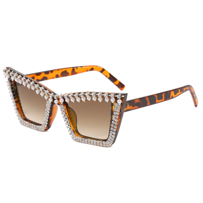 Damen Glamouröse Designer-Sonnenbrille mit funkelndem Rahmen Karnz
